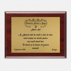 Placheta din lemn si aluminium (tip tablou) personalizata model 12 Placheta din lemn si aluminium (tip tablou) personalizata model 12